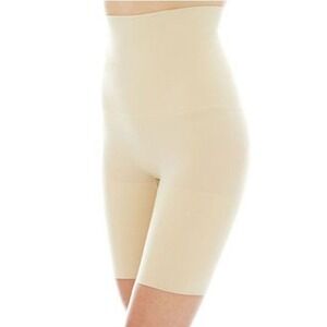 Maidenform Womens‎ High Waist Thigh Slimmer Beige Medium Shapewear Seamless NWT
